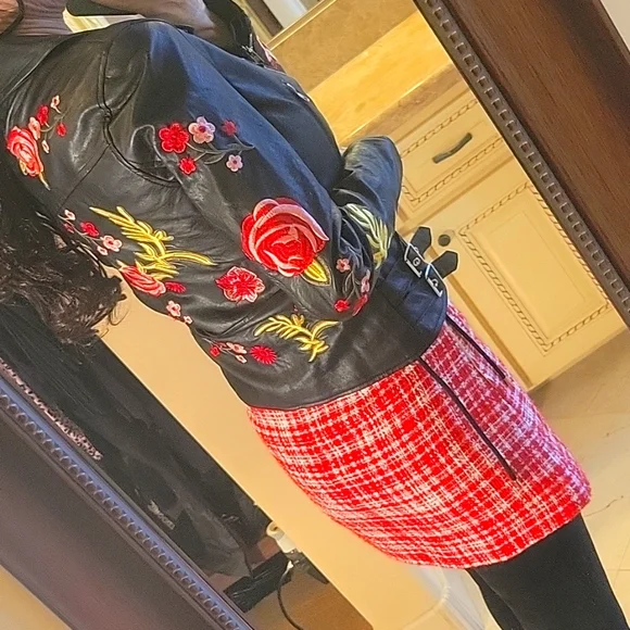 Self-Portrait Red & White Plaid Sleeveless Halter Mini Dress, Sz 0 - Picture 9 of 17